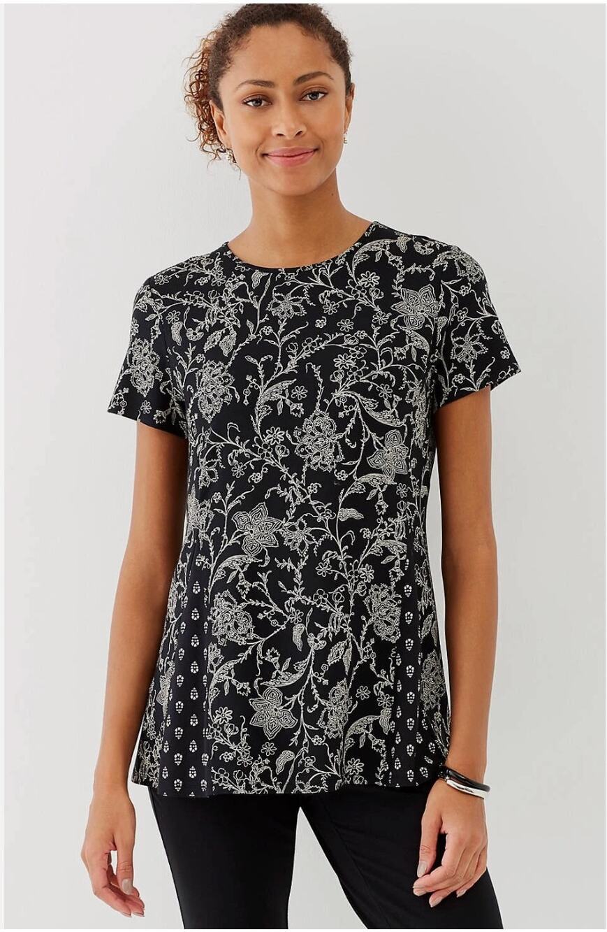 J. JILL Stretch Jersey Seamed Blouse Top // XS